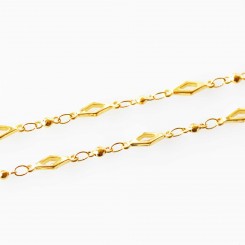 Diamond Link Necklace - 32 inch (80cm) Gold Tone