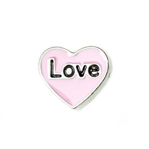 Pink Love heart (word love in black)