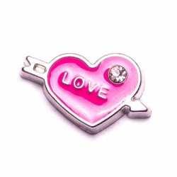 Love Heart with Arrow and Crystal - Pink Love Heart with Arrow and Crystal - Pink