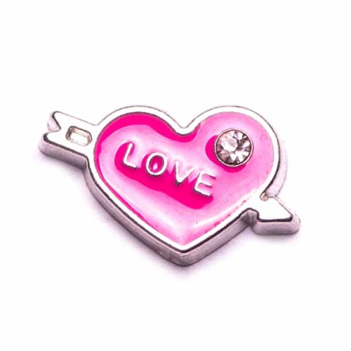 Love Heart with Arrow and Crystal - Pink Love Heart with Arrow and Crystal - Pink