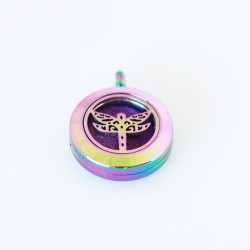 Perfume/Essential Oil Locket - Tiny Dragonfly - Rainbow Perfume/Essential Oil Locket - Tiny Dragonfly - Rainbow
