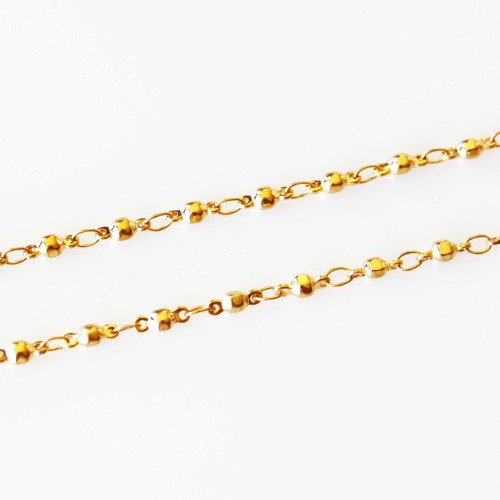 Ball Link Necklace - 28 inches (71cm) - Gold Tone