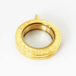 Gold Heart Edge Screw Top Locket - 2.8cm wide Gold Heart Edge Screw Top Locket - 2.8cm wide