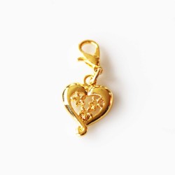Daisy Heart Dangle - Gold Tone Daisy Heart Dangle - Gold Tone
