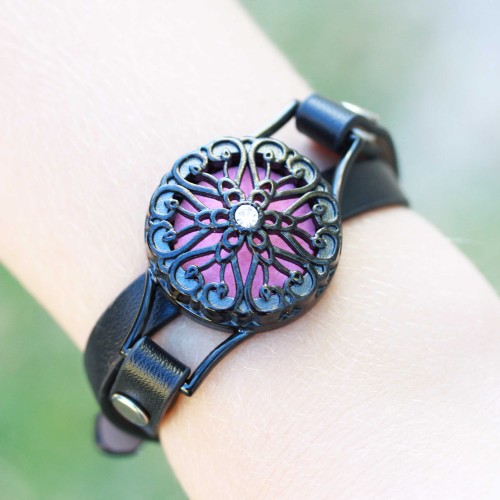 Perfume/Essential Oil Locket - Intricate Wrap Bracelet - Black Tone Perfume/Essential Oil Locket - Intricate Wrap Bracelet - Black Tone