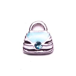 Blue Black and White Stripe Bag