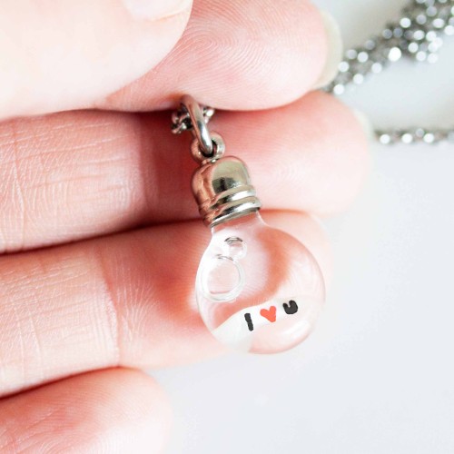 I Love You - Grain of Rice Pendant