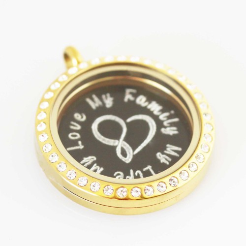 My Family My Life My Love - Locket and Plate Set - 3cm My Family My Life My Love - Locket and Plate Set - 3cm