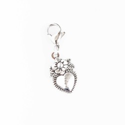 Flower Halo Heart Dangle
