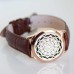 Perfume Watch Bracelet - Brown Band, Rose Gold Locket Perfume Watch Bracelet - Brown Band, Rose Gold Locket