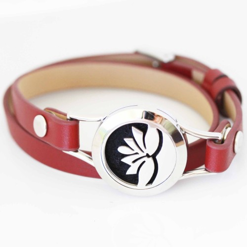 Lotus Flower - Red Wrap Bracelet Lotus Flower - Red Wrap Bracelet