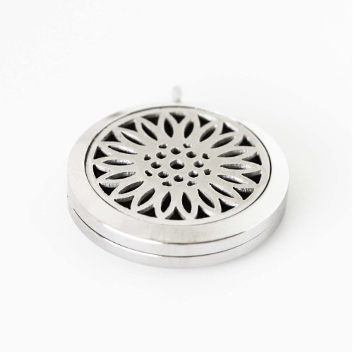 Perfume/Essential Oil Locket - Flower Design - Silver Tone Perfume/Essential Oil Locket - Flower Design - Silver Tone