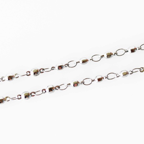 Ball Link Necklace - 28 inch (71cm) Silver Tone