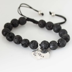 Lava Bead Bracelet with Sterling Silver Heart Charm (starts at $55 with 1 heart charm) Lava Bead Bracelet with Sterling Silver Heart Charm (starts at $55 with 1 heart charm)