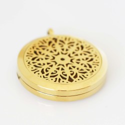 Perfume/Essential Oil Locket - Mandala Design - Gold Tone Perfume/Essential Oil Locket - Mandala Design - Gold Tone