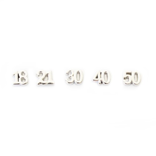 Number Charms 18, 21, 30, 40 , 50