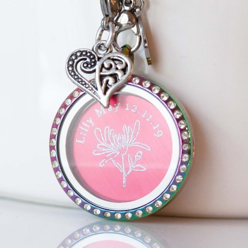 Birth Flower Plate - To fit 3cm lockets Birth Flower Plate - To fit 3cm lockets