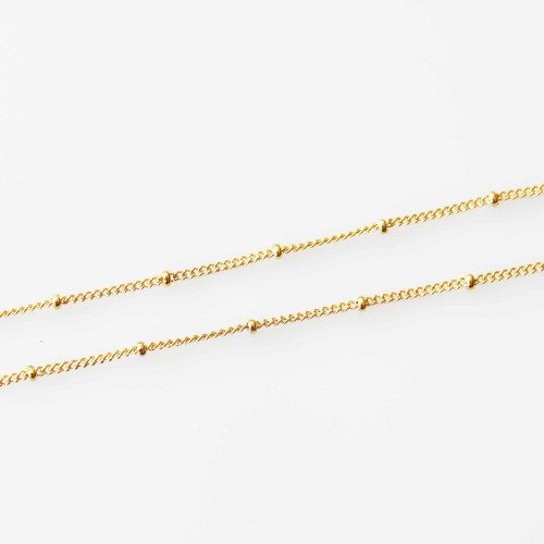 Station Necklace - Gold Tone -  18inch (46cm)