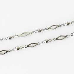 Diamond Link Necklace - 32 inch (80cm) Silver Tone Diamond Link Necklace - 32 inch (80cm) Silver Tone