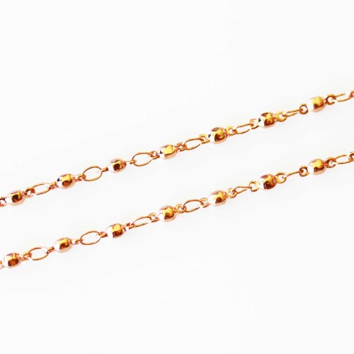 Ball Link Necklace - 28 inches (71cm) Rose Gold Tone