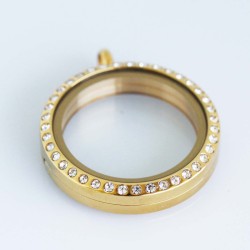 Yellow Gold Bling Magnetic Locket Yellow Gold Bling Magnetic Locket