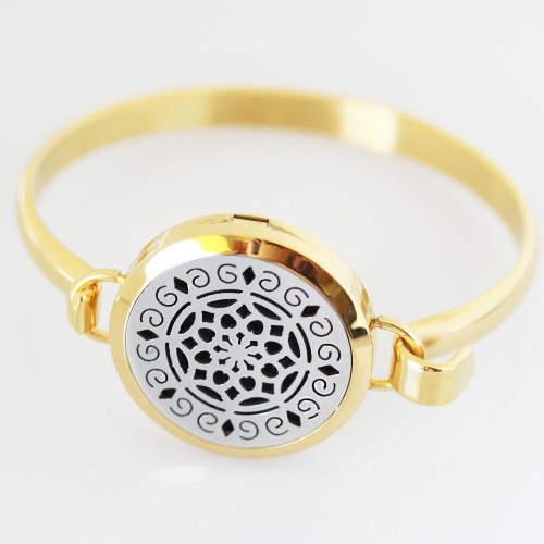 Perfume/Essential Oil Locket - Bangle - Diamond Dreams - Two Tone Perfume/Essential Oil Locket - Bangle - Diamond Dreams - Two Tone