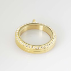 Yellow Gold Bling Screw Top Locket
