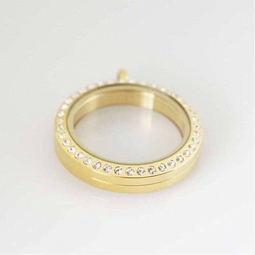 Yellow Gold Bling Screw Top Locket