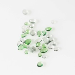 Glass Droplets - Green and Clear