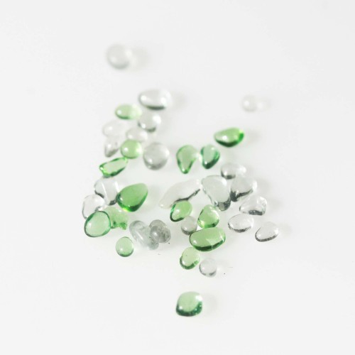 Glass Droplets - Green and Clear Glass Droplets - Green and Clear