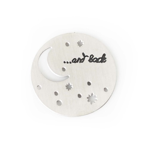 Moon and Back Window Plate - Silver Tone