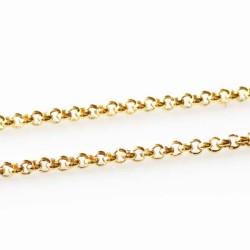 Rolo Necklace - Gold Tone - With Dangle Ring Rolo Necklace - Gold Tone - With Dangle Ring