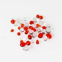 Glass Droplets - Red and Clear