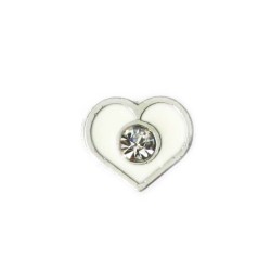White Heart with Crystal White Heart with Crystal
