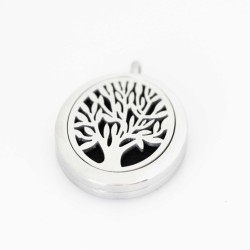 Perfume/Essential Oil Locket - Oval Tree of Life - Silver Tone Perfume/Essential Oil Locket - Oval Tree of Life - Silver Tone