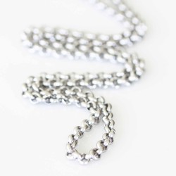 4mm Rolo Necklace - 18-20 inch adjustable - Silver Tone 4mm Rolo Necklace - 18-20 inch adjustable - Silver Tone