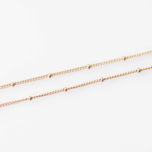 Station Necklace - 18 - 20 inch adjustable - Rose Gold Tone