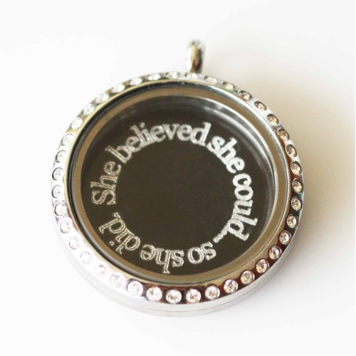 She Believed She Could... So She Did - Locket & Plate Set - 3cm She Believed She Could... So She Did - Locket & Plate Set - 3cm