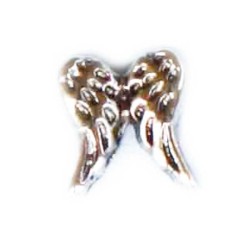 Double Angel Wing - silver tone