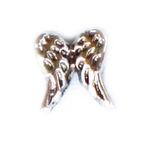 Double Angel Wing - silver tone