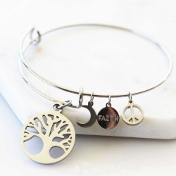 Faith, Strength, Peace - Adjustable Bangle Faith, Strength, Peace - Adjustable Bangle