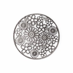 Flower Window Plate - Silver Tone Flower Window Plate - Silver Tone