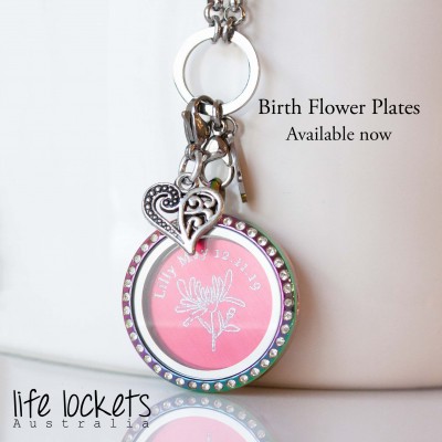 Birth Flower Plate - To fit 3cm lockets
