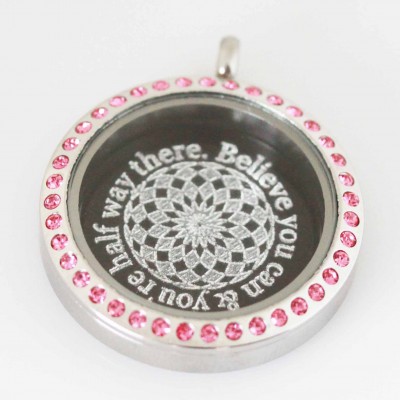 Believe you can & you're half way there - Plate and Locket Set